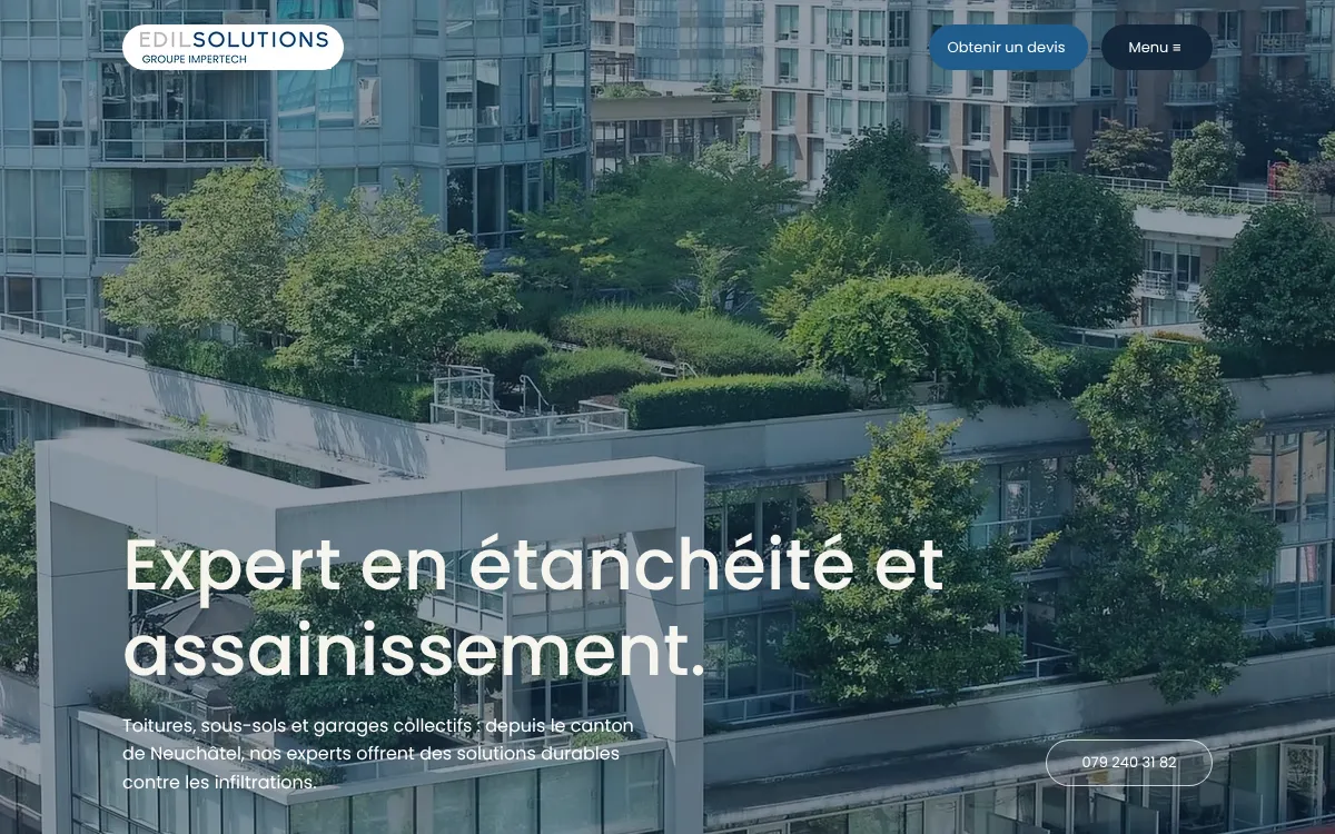 Top of the impertech.ch homepage